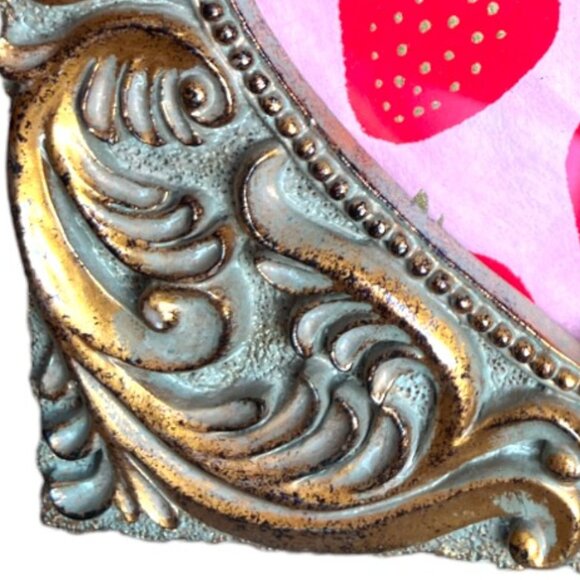 Roma Downey for Home Interiors Gold Metallic Ornate Frame w Glass & Art 6.75" sq - Picture 7 of 16